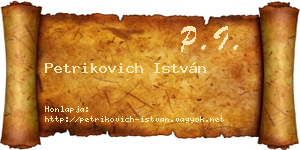 Petrikovich István névjegykártya
