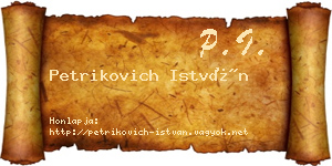 Petrikovich István névjegykártya