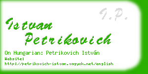 istvan petrikovich business card